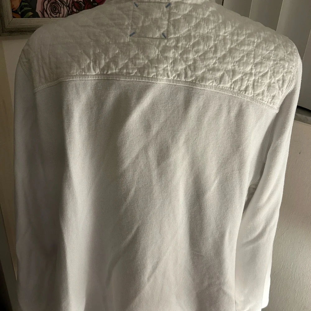 Tommy Bahama Women's Half Zip Sweatshirt - White XL - Picture 5 of 10